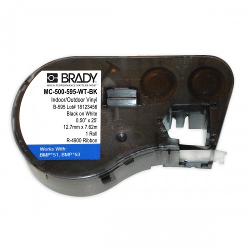 Banda continua vinil Brady MC-500-595-WT-BK 12.7 mm 7.62 m