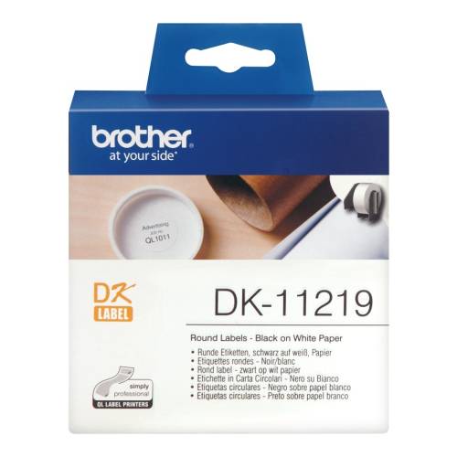 Banda de etichete Brother DK11219 12mm diametru 1200 et./rola